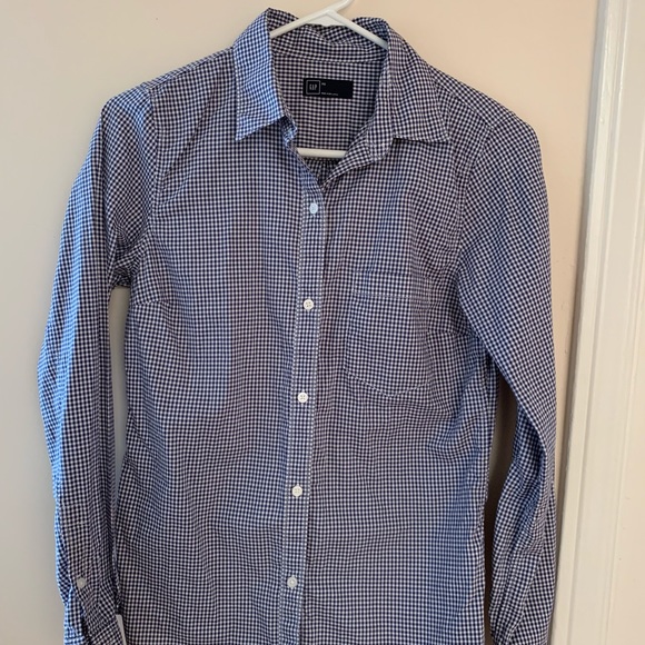 Gap Womens plaid double weave boyfriend shirt - Picture 1 of 4